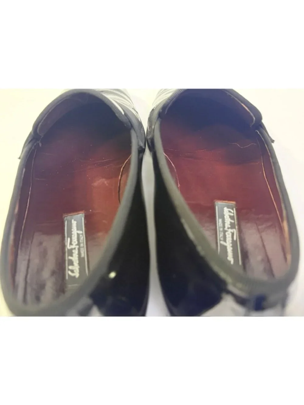 Salvatore Ferragamo Notte Patent Loafers 13 D Black Formal Tuxedo Shoes